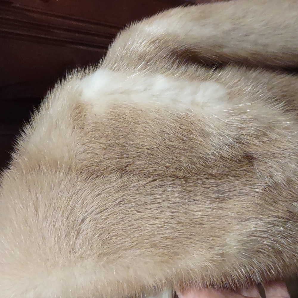 Mink Fur Jacket Wrap Blonde Vintage Rodeo Winter Montana Colorado Vacation - Picture 10 of 11